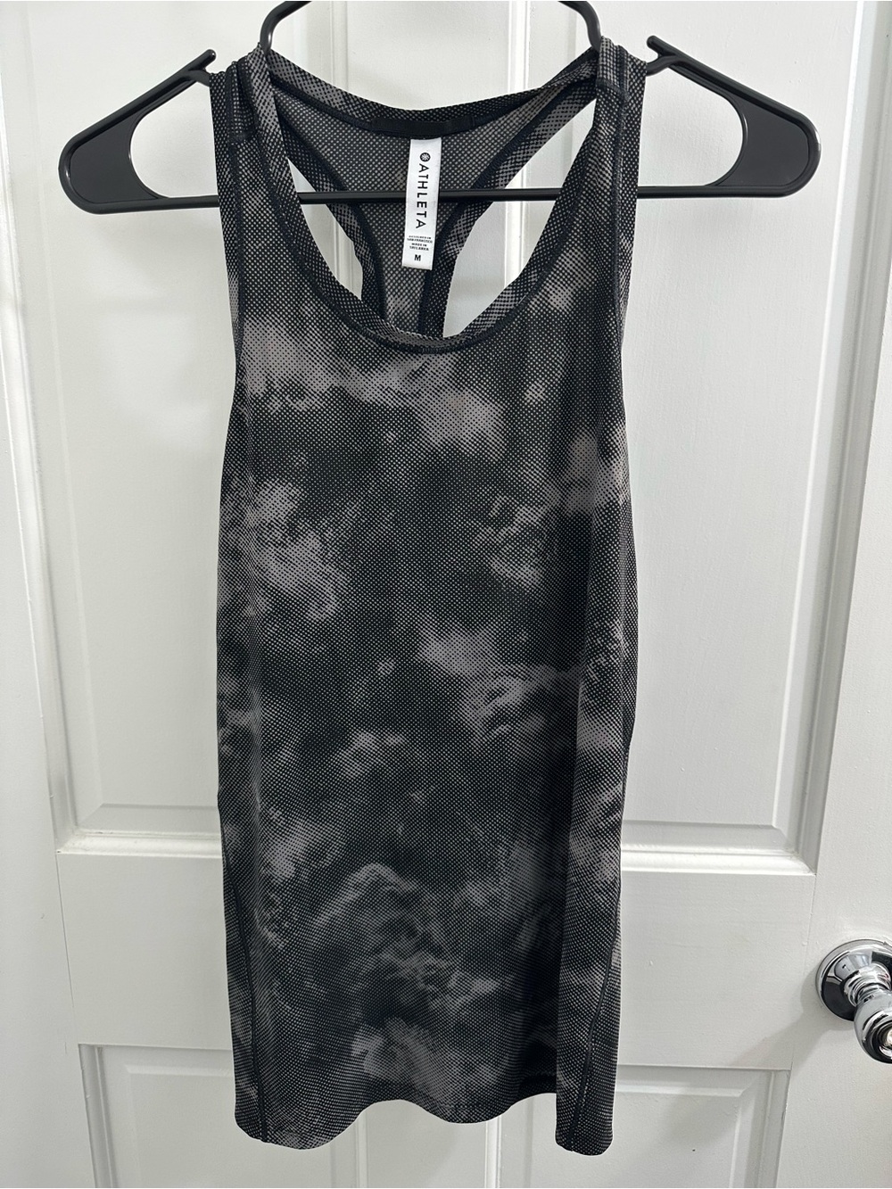 Athleta Black Tie-Dye Racerback Tank Top